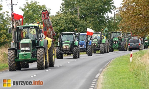 Protest rolników w Pyrztcach 30.08.2014
